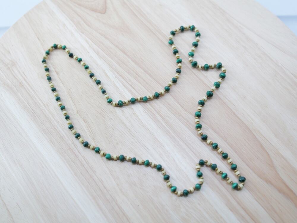 Tumbled Turquoise Nuggets Beaded Necklace 16 Inch